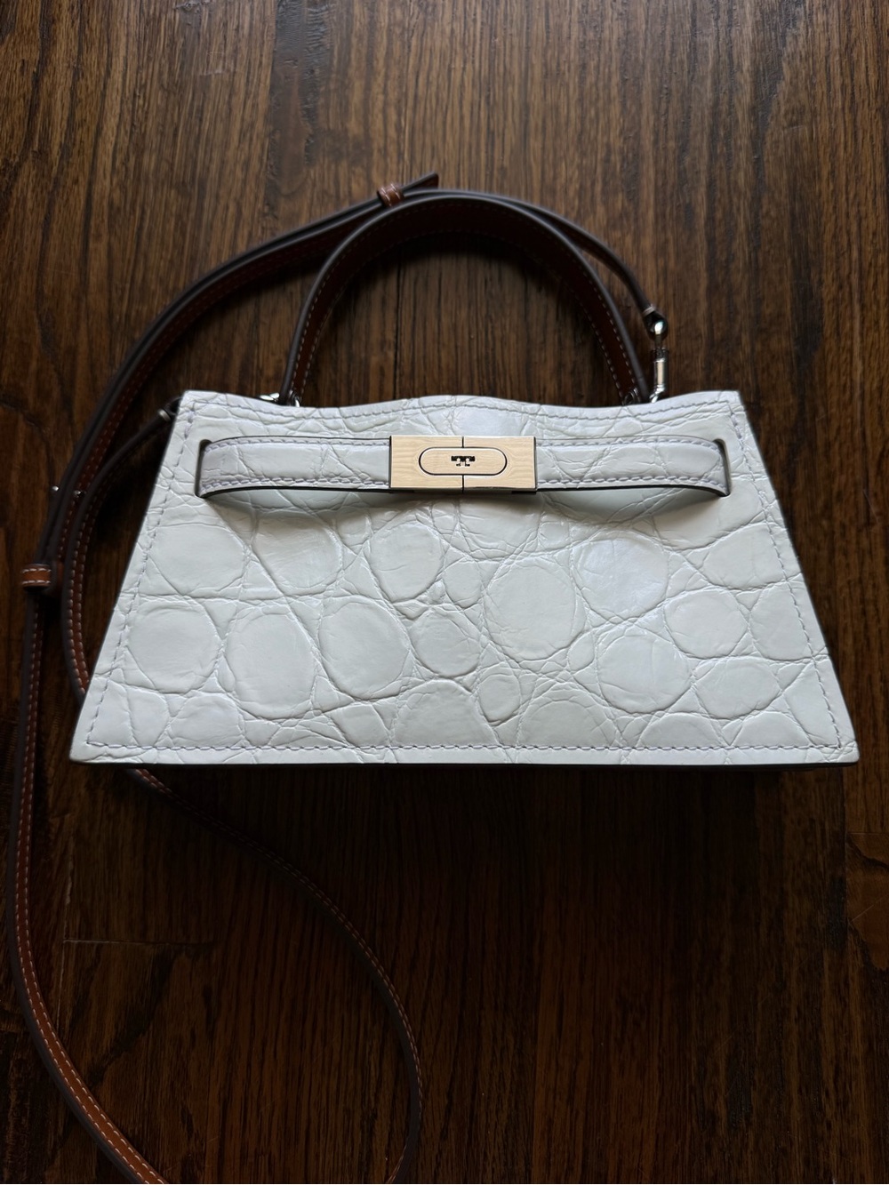 Tory Burch Lee Radizwell Croc-Embossed Bag